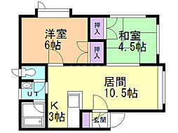 グランドヒル小樽 2LDKの間取図画像