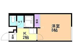 レオパレスラカーサデルソル 1Kの間取図画像