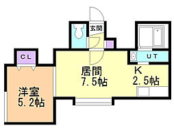 アレックス小樽 1LDKの間取図画像