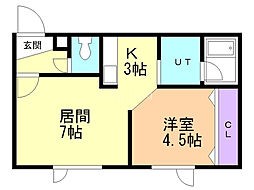 エヌ-フォート 1LDKの間取図画像