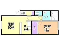 エクセレントハイツ 1LDKの間取図画像