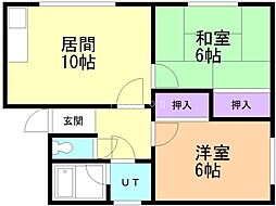 ナイスコーポ88 2LDKの間取図画像