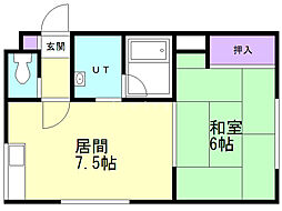 City桜 1DKの間取図画像