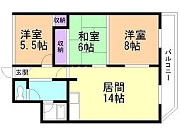 セントラルビル 3LDKの間取図画像
