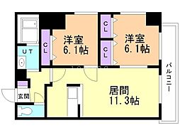ベイコート小樽オーシャンヒルズ 2LDKの間取図画像