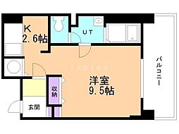 オタルベイサイドシティ7 1Kの間取図画像