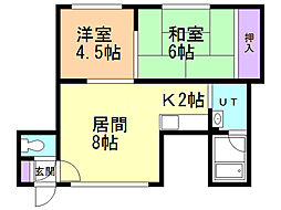 シャトーフロントナック 2LDKの間取図画像