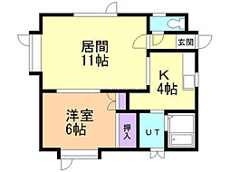 レ・プラ山の手 1LDKの間取図画像