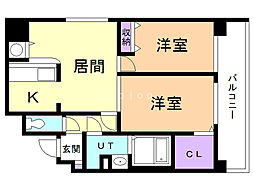 オタルベイサイドシティ8 2LDKの間取図画像