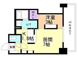BIBOタワー小樽 1LDKの間取図画像