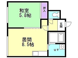 ハイツ丸山 1DKの間取図画像
