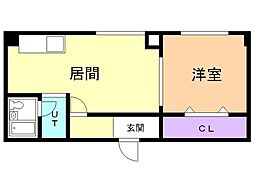 マルキ92 1DKの間取図画像