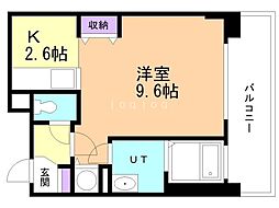 オタルベイサイドシティ8 1Kの間取図画像