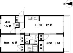 湘南ハイムFE棟 3LDKの間取図画像