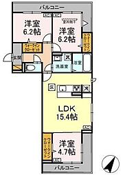 ガーベラ・グレイス 3階3LDKの間取り