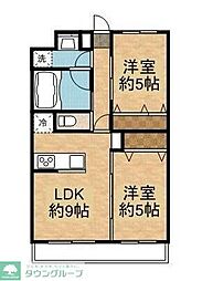 京成千葉線 京成幕張本郷駅 徒歩6分の賃貸マンション 1階2LDKの間取り