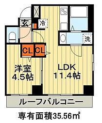 プラージュ東千葉 6階1LDKの間取り
