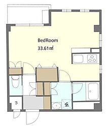 JR総武線 船橋駅 徒歩5分の賃貸マンション 5階1Kの間取り