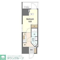 JR総武線 船橋駅 徒歩5分の賃貸マンション 5階1Kの間取り