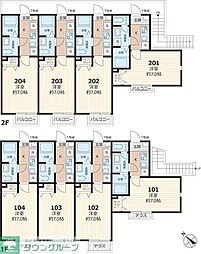 パステール・グラン桜木 2階1Kの間取り
