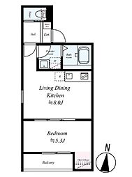 京成本線 八千代台駅 徒歩4分の賃貸アパート 3階1LDKの間取り