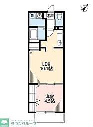 グランコート稲毛 1階1LDKの間取り