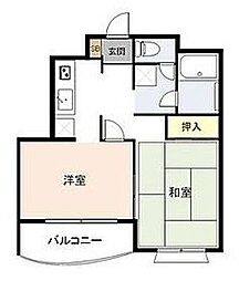 JR総武線 西千葉駅 徒歩7分の賃貸マンション 1階2Kの間取り