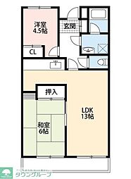 第二大越ビル 8階2LDKの間取り
