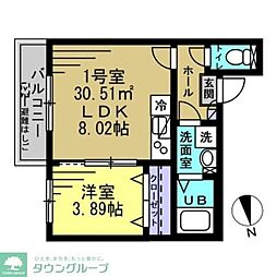 rapa津田沼 1階1LDKの間取り
