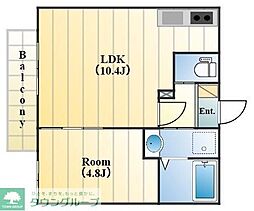 コネクトパーク1番館 1階1LDKの間取り