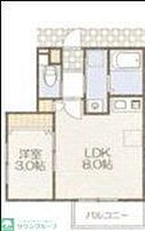 ラ・コンシェリー東千葉 301 3階1LDKの間取り