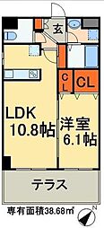 PRENDRE幕張 1LDKの間取図画像