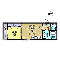 間取図画像 1LDK