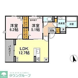 D-セアリス椿森 2LDKの間取図画像