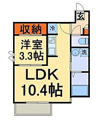 フォンティーナ本千葉 1LDKの間取図画像
