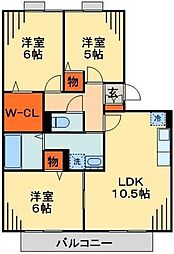 ロイヤルクレッセント西登戸 3LDKの間取図画像