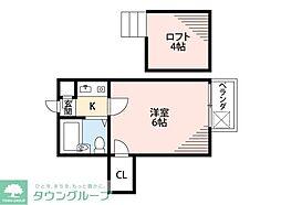 ジュネパレス稲毛東 1Kの間取図画像