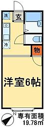 シャトルスター 1Kの間取図画像