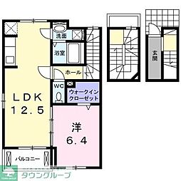 カーム・ハイツ 1LDKの間取図画像