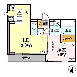 D-SOLACE祐光 A 1LDKの間取図画像