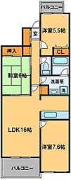 ビラ園生 3LDKの間取図画像