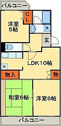 サンライズマンション 3LDKの間取図画像