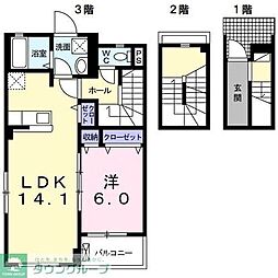 アレーズ 1LDKの間取図画像