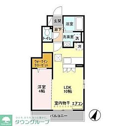 ティアラ新鎌 1LDKの間取図画像