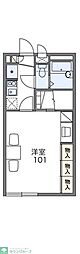 レオパレスハナイ 1Kの間取図画像