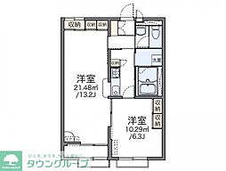レオパレスセントラル誉田 1LDKの間取図画像