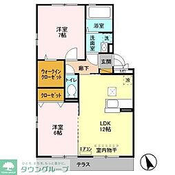 クレアール 2LDKの間取図画像