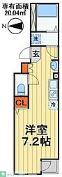 寿マンション 1Kの間取図画像