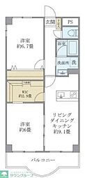 西船橋スクエアガーデン 2DKの間取図画像