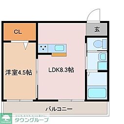 ラ・ターナ本千葉 1LDKの間取図画像